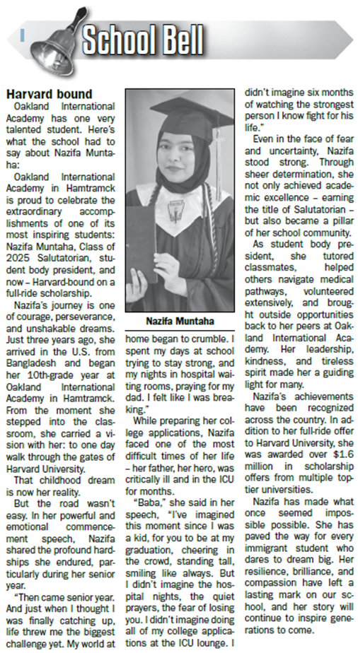 School Bell - OIA Student Article 2025